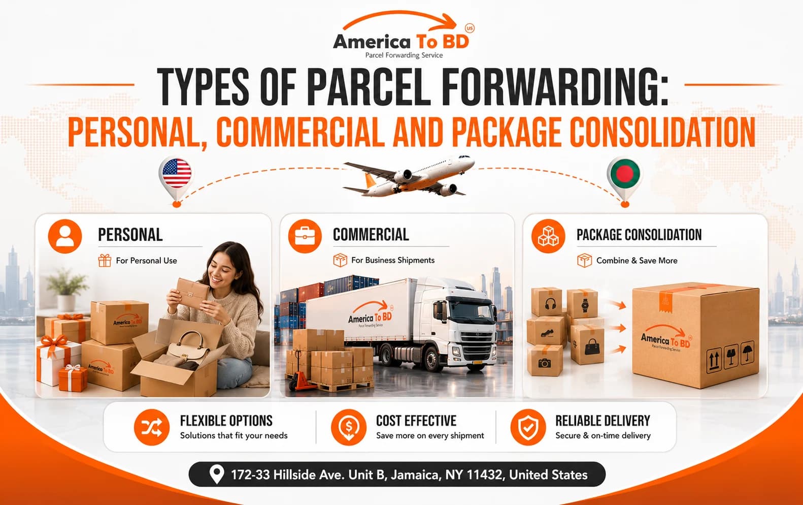 What are the types of parcel forwarding