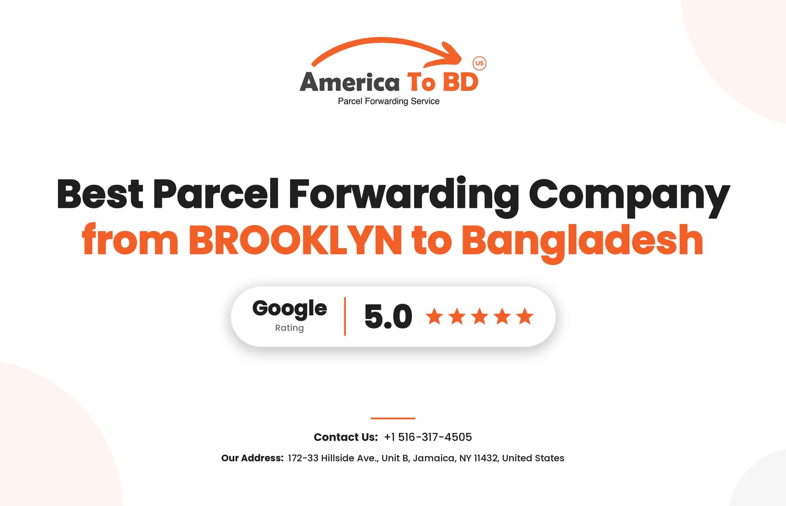 America to BD feature image: Best Parcel Forwarding Company from Brooklyn to Bangladesh, with Jamaica, NY warehouse address
